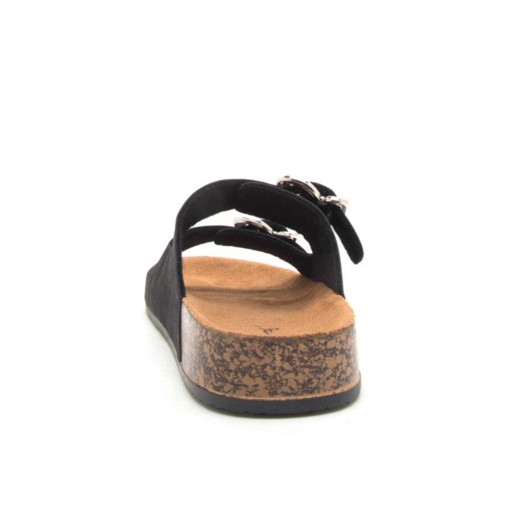 Black Adjustable Double Band Buckle Slides - Picture 6 of 8
